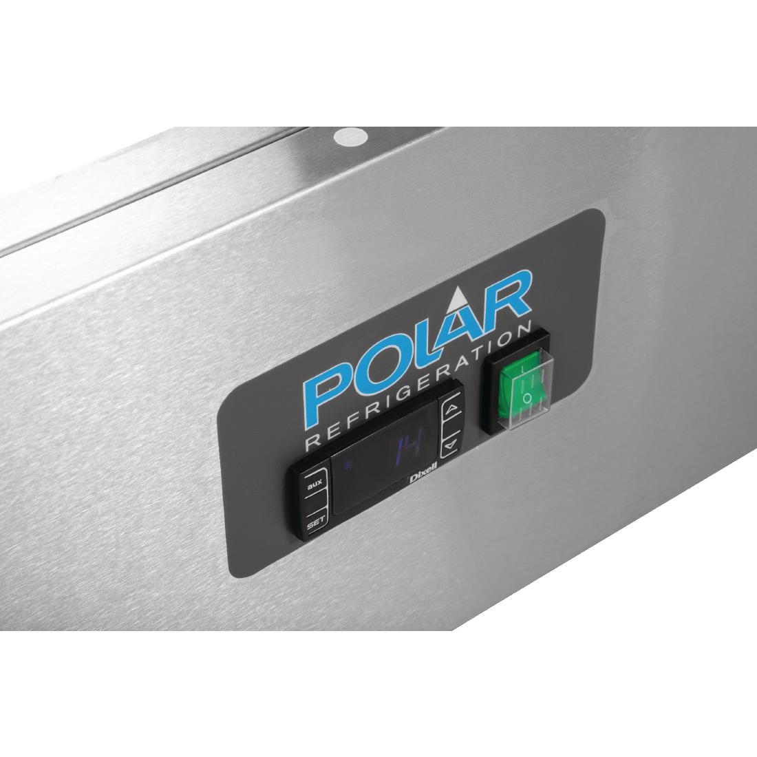 Polar 3 Door Refrigerated Counter with Marble Work Top 368Ltr