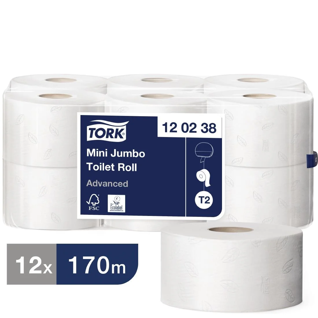 Tork Mini Jumbo Toilet Roll Refill 170m - Image 2
