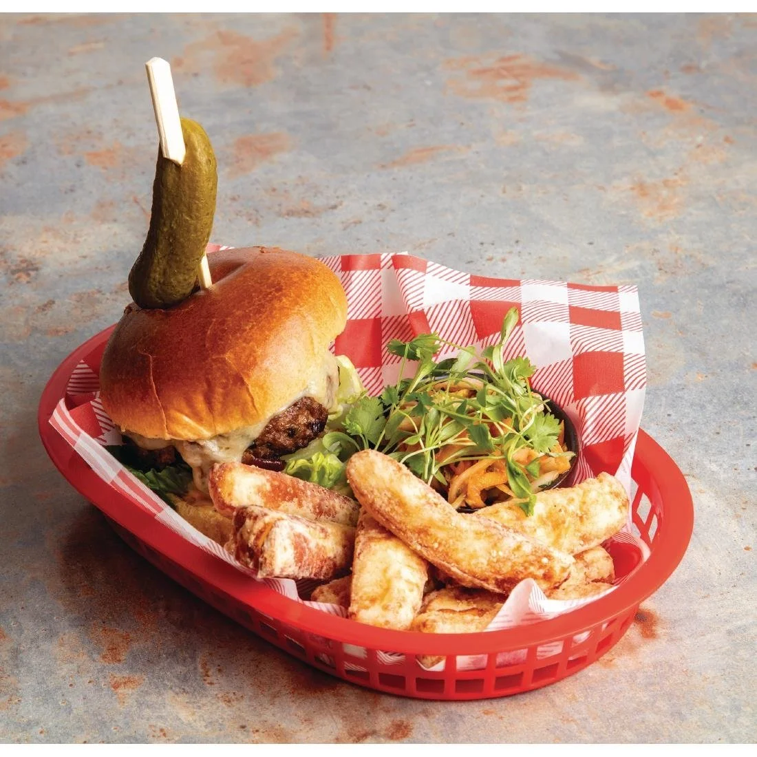 Fiesta Compostable Red Gingham Greaseproof Sheets 250x250mm (200 Pack) - Image 2