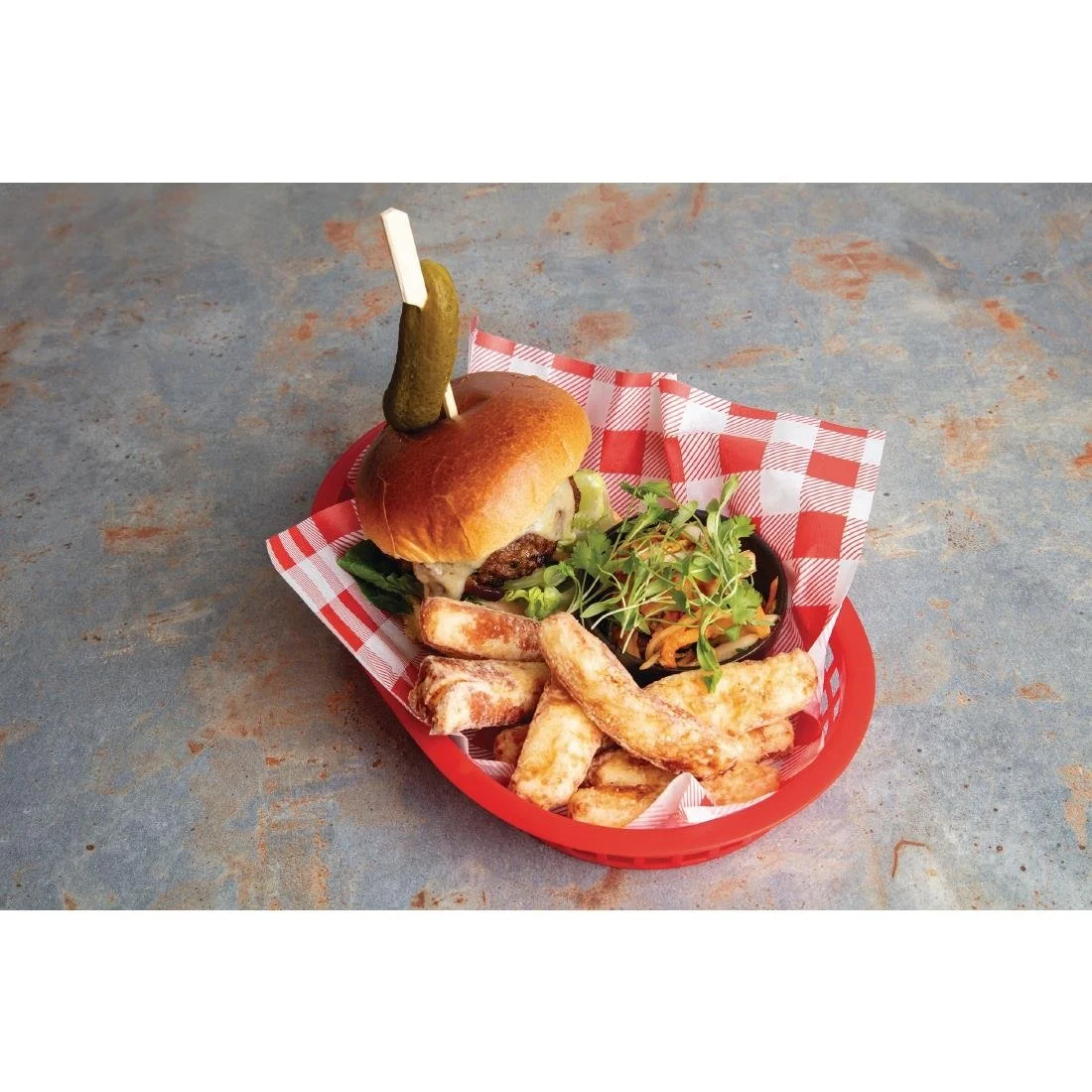 Fiesta Compostable Red Gingham Greaseproof Sheets 250x250mm (200 Pack) - Image 3