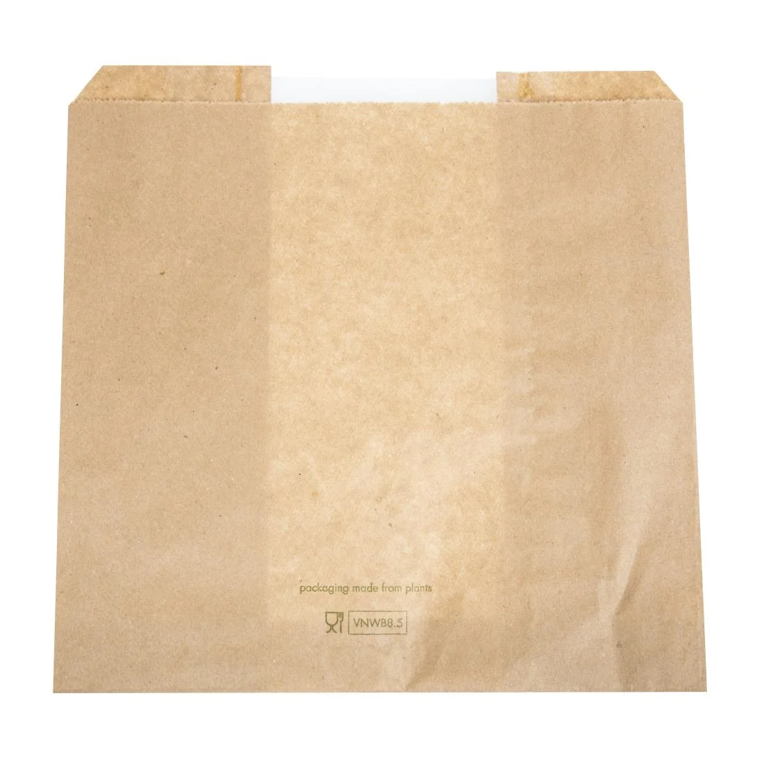 Vegware Compostable Kraft Sandwich Bags with NatureFlex Window Small (Pack of 1000) - Image 2