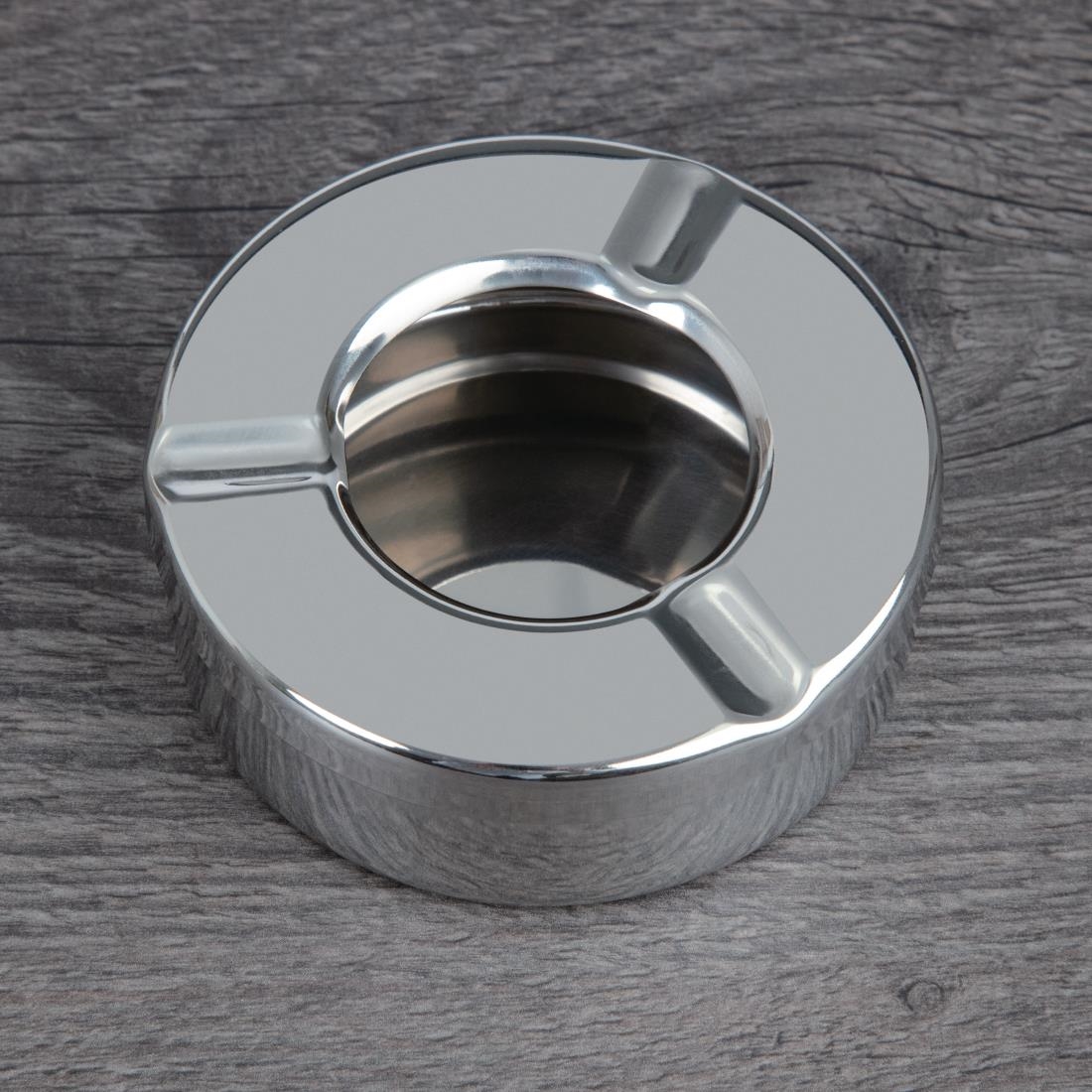 Olympia Stainless Steel Windproof Ashtray 90mm