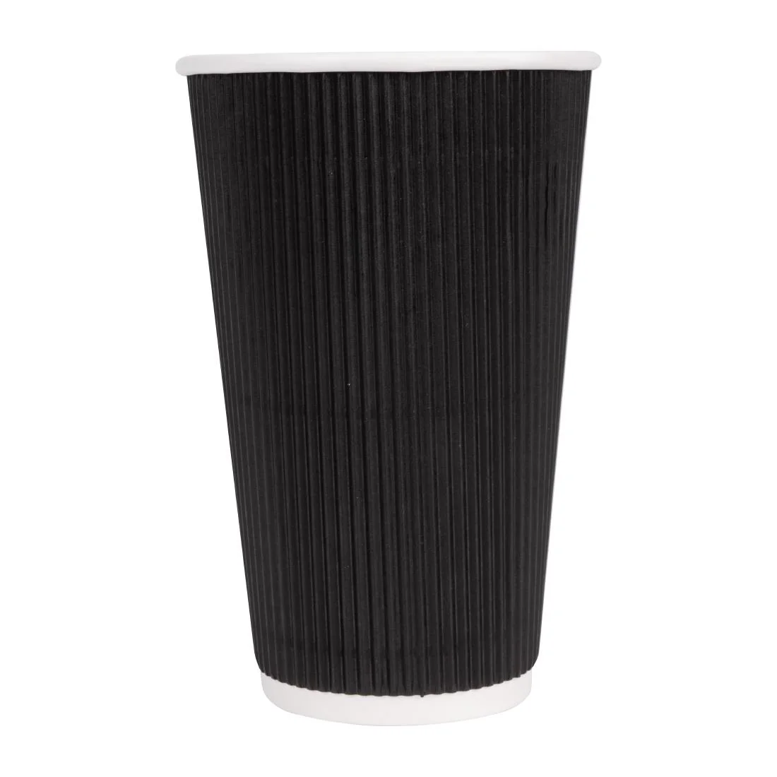 Fiesta Recyclable Ripple Wall Takeaway Coffee Cups Black 455ml / 16oz (Pack of 25)