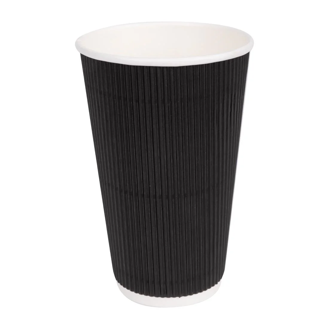 Fiesta Recyclable Ripple Wall Takeaway Coffee Cups Black 455ml / 16oz (Pack of 25) - Image 3