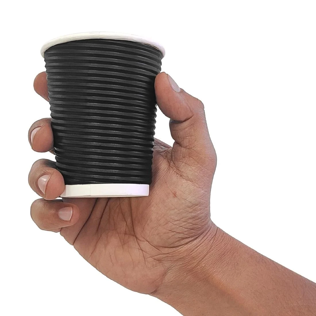 Fiesta Recyclable Coffee Cups Ripple Wall Black 225ml / 8oz (Pack of 500) - Image 3