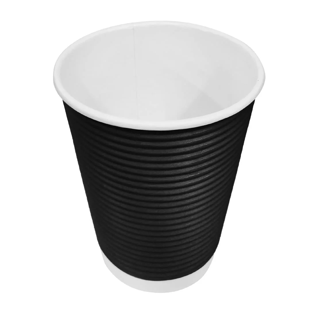 Fiesta Recyclable Coffee Cups Ripple Wall Black 225ml / 8oz (Pack of 500) - Image 4