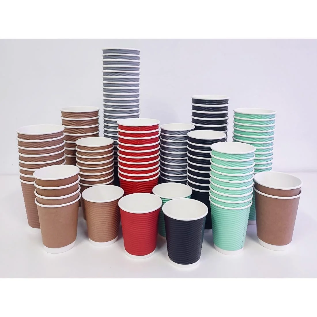 Fiesta Recyclable Coffee Cups Ripple Wall Black 225ml / 8oz (Pack of 500) - Image 5