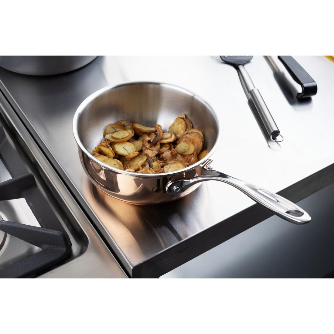 Vogue Tri Wall Copper Flared Saute Pan 200mm