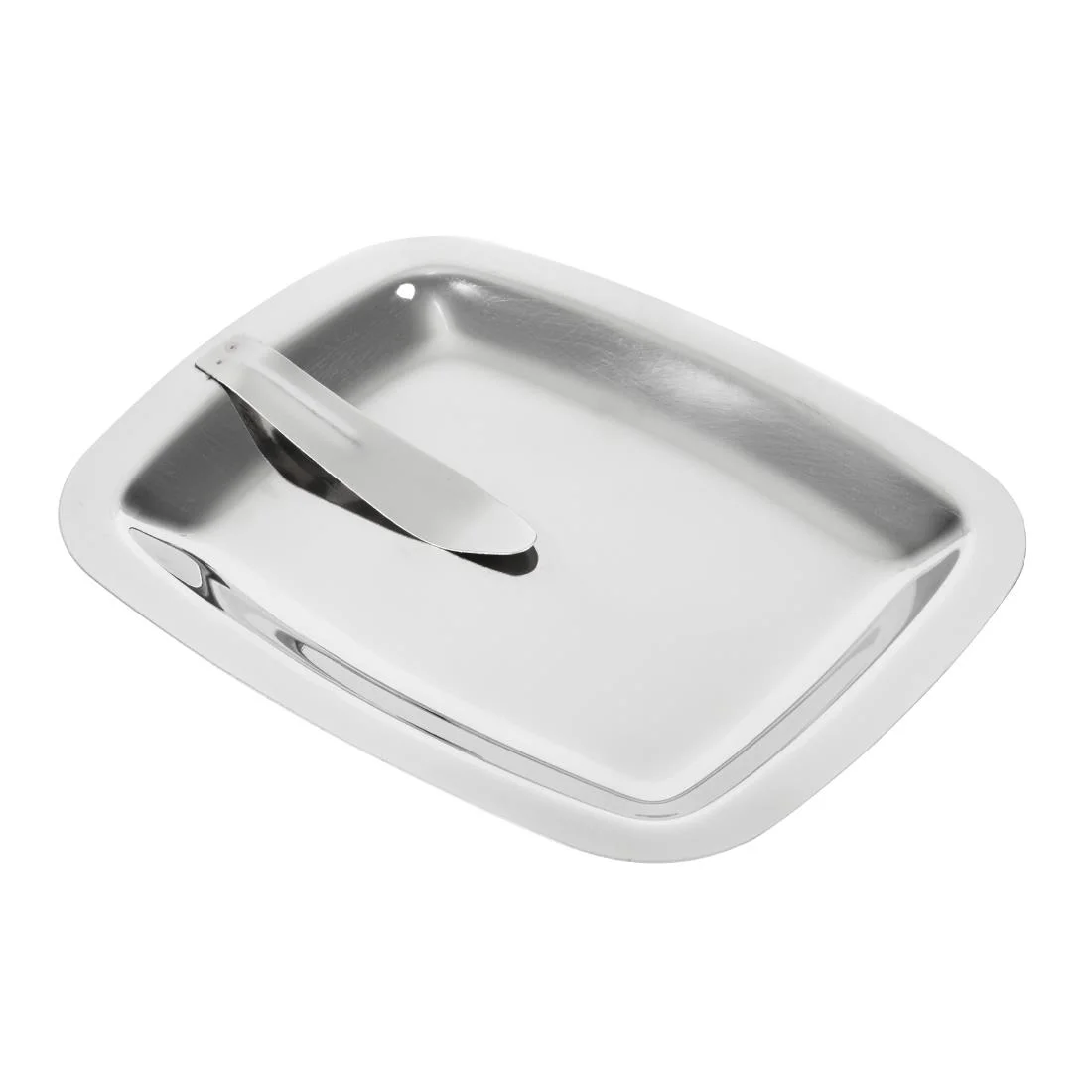 Olympia Square Stainless Steel Tip Tray With Bill Clip