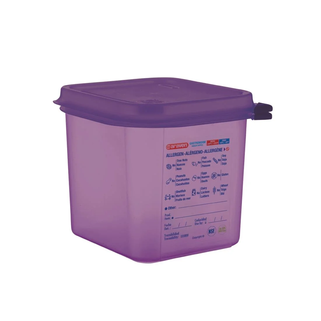Araven 1/6 GN Polypropylene Gastronorm Food Container 2.6L