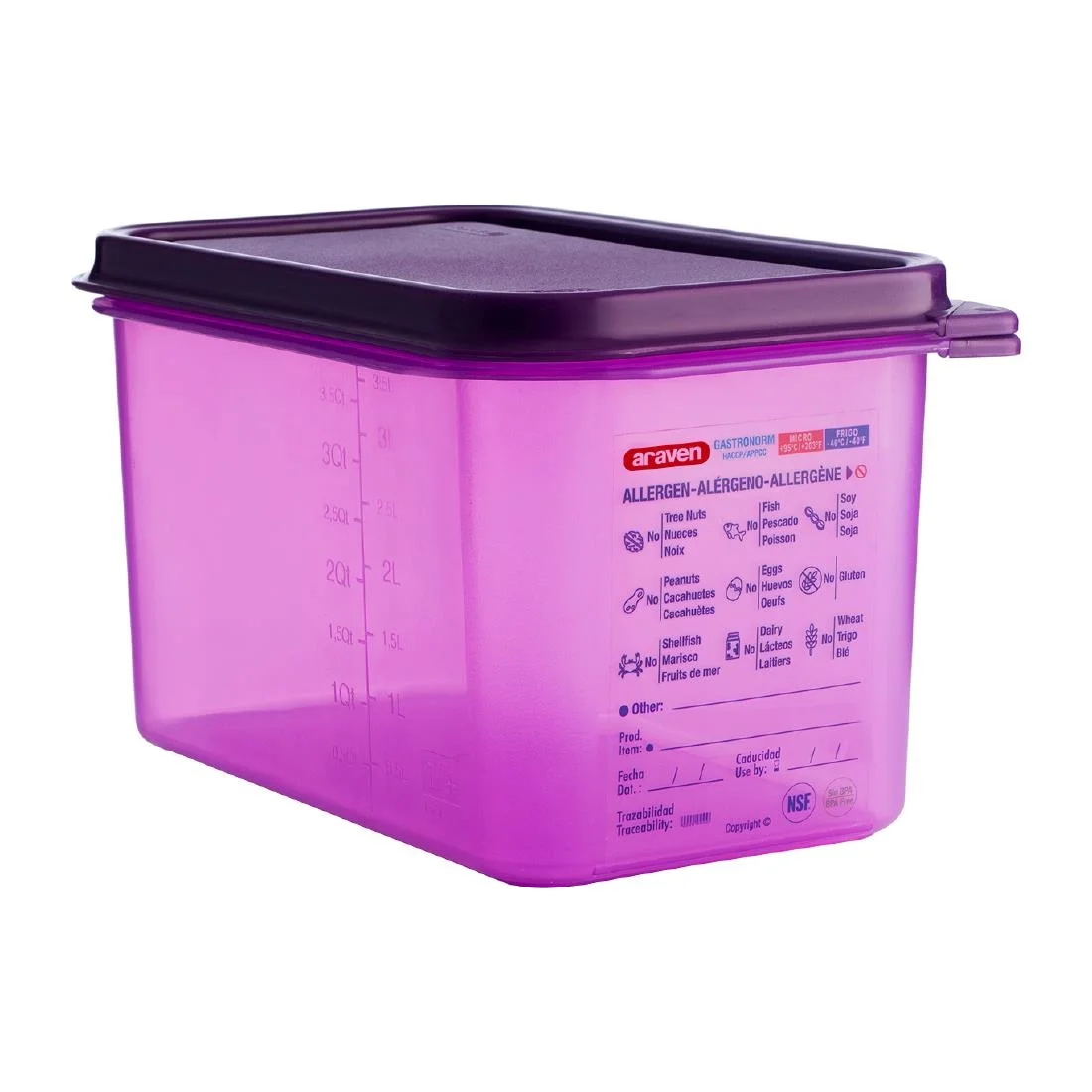 Araven 1/4 GN Polypropylene Gastronorm Food Container 4.3L