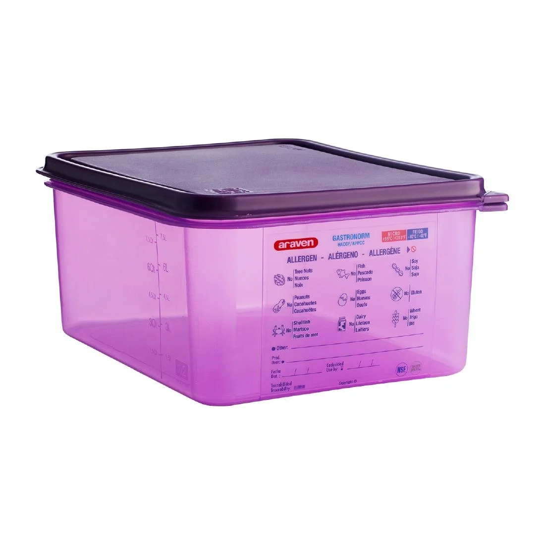 Araven 1/2 GN Polypropylene Gastronorm Food Container 10L