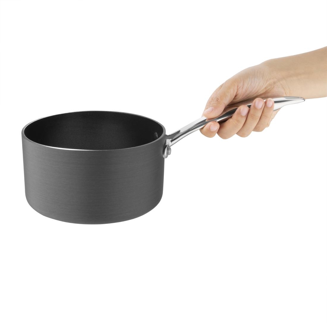 Vogue Annodised Aluminium Non Stick Sauce Pan 160mm