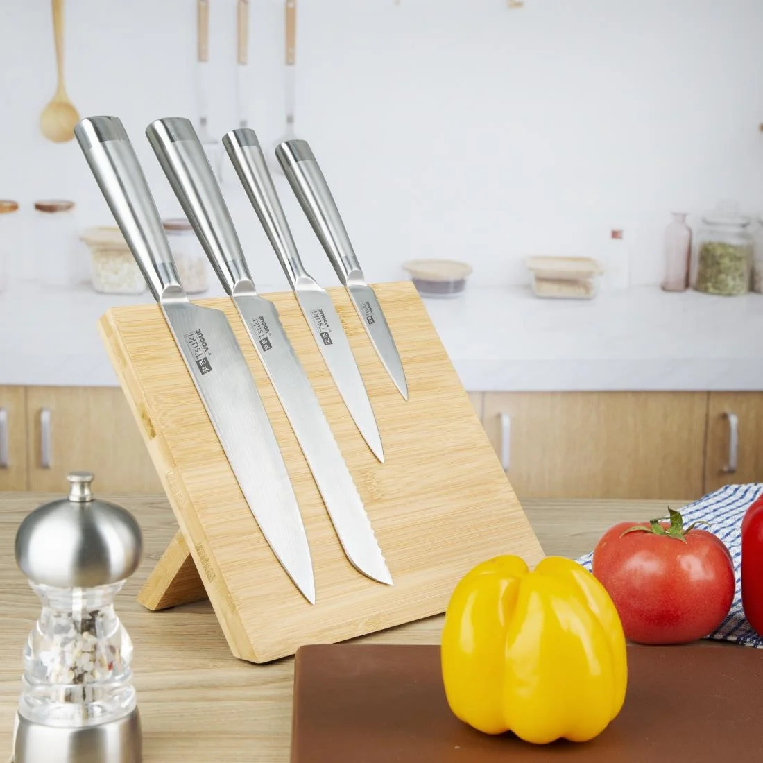 Vogue Wooden Magnetic Knife Stand 245mm - Image 4