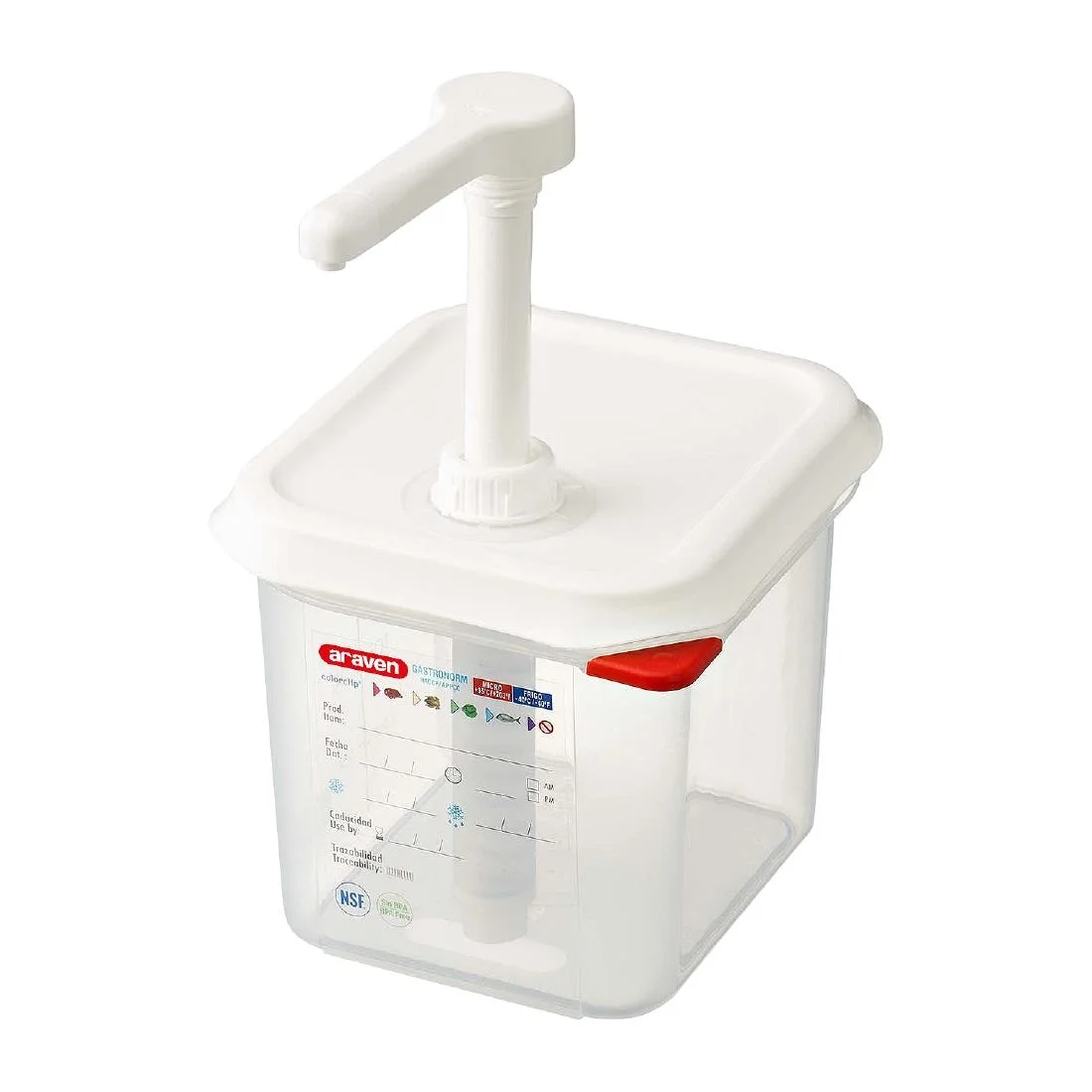 Araven Sauce Dispenser GN 1/6 Transparent 2.6Ltr
