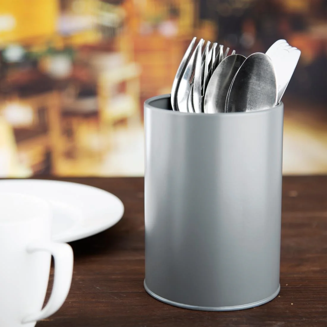 Olympia Galvanised Utensil Tin Grey - Image 3