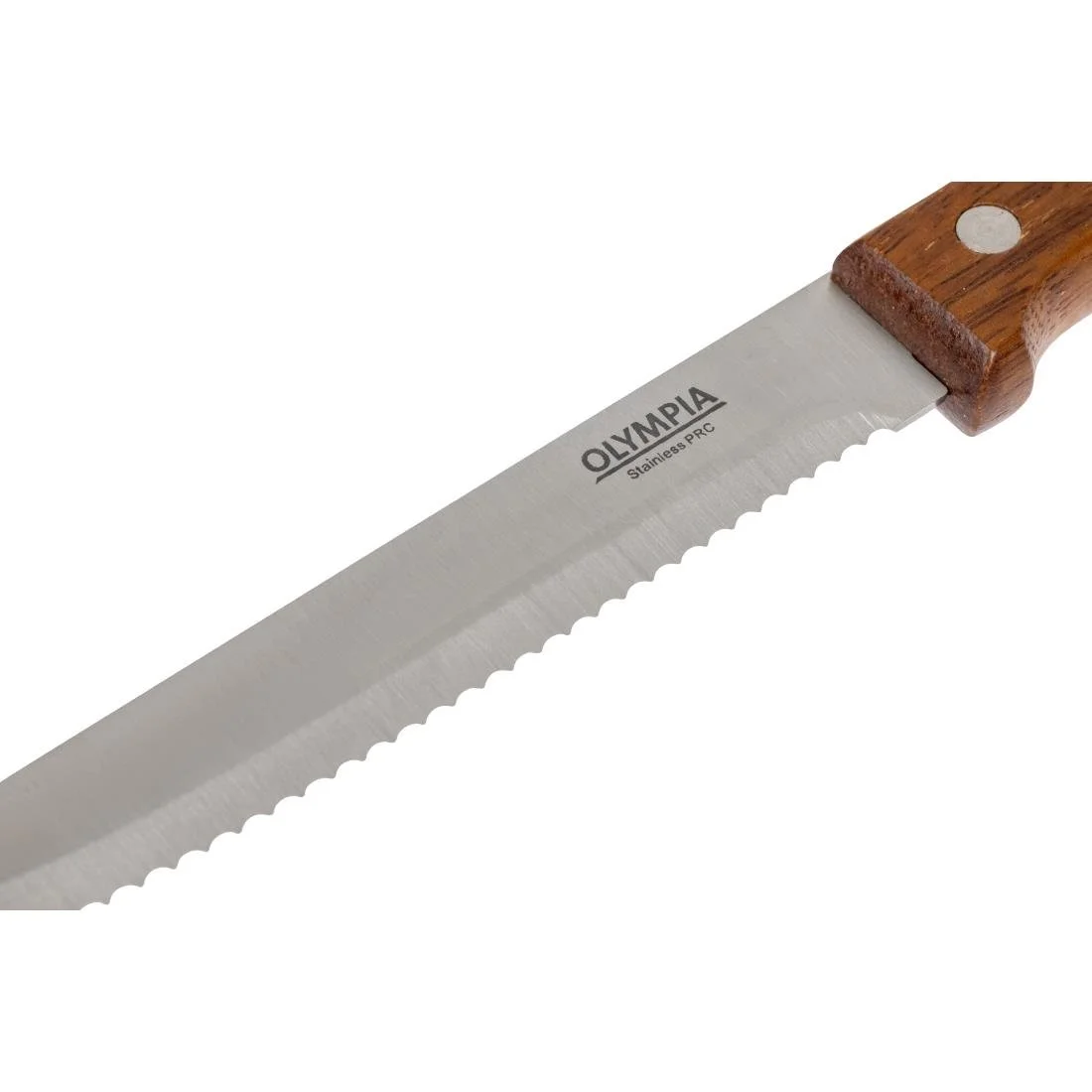 Olympia Rounded Steak Knives with Merbau Wood Handles (12 Pack) - Image 4