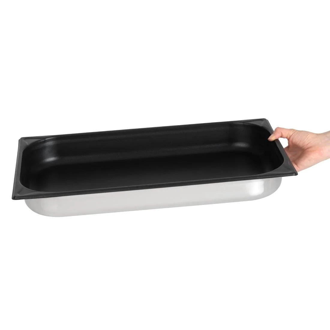 Vogue Stainless Steel Heavy Duty Non Stick Gastronorm Pan 1/1 65mm - Image 9