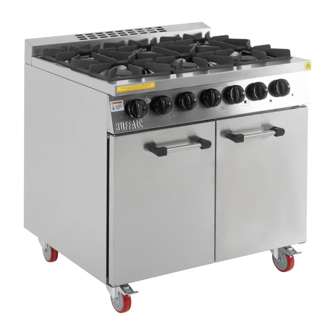 Buffalo 6 Burner Gas Oven Range Cooker With Castors - Image 1