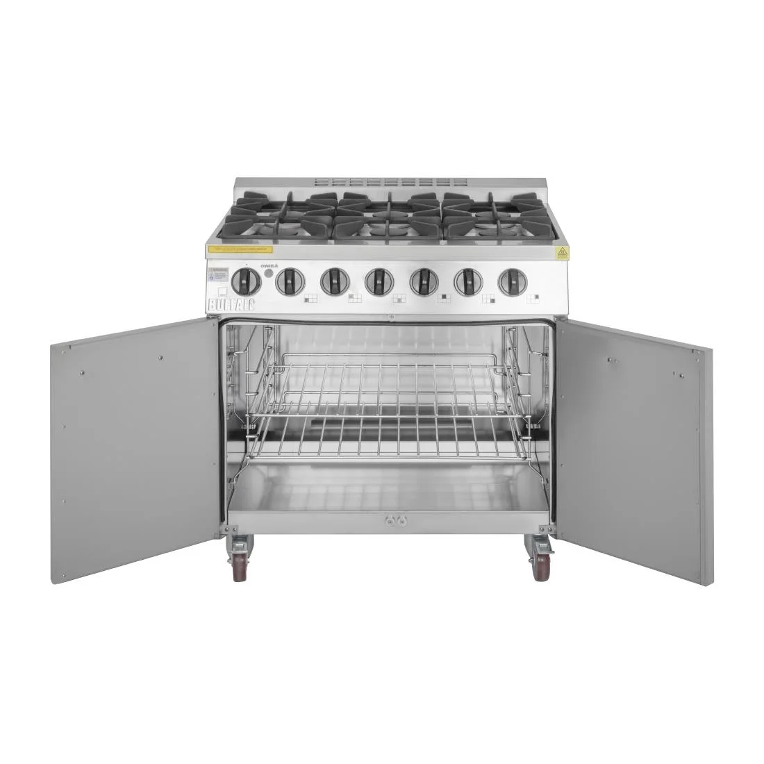 Buffalo 6 Burner Gas Oven Range Cooker With Castors - Image 3