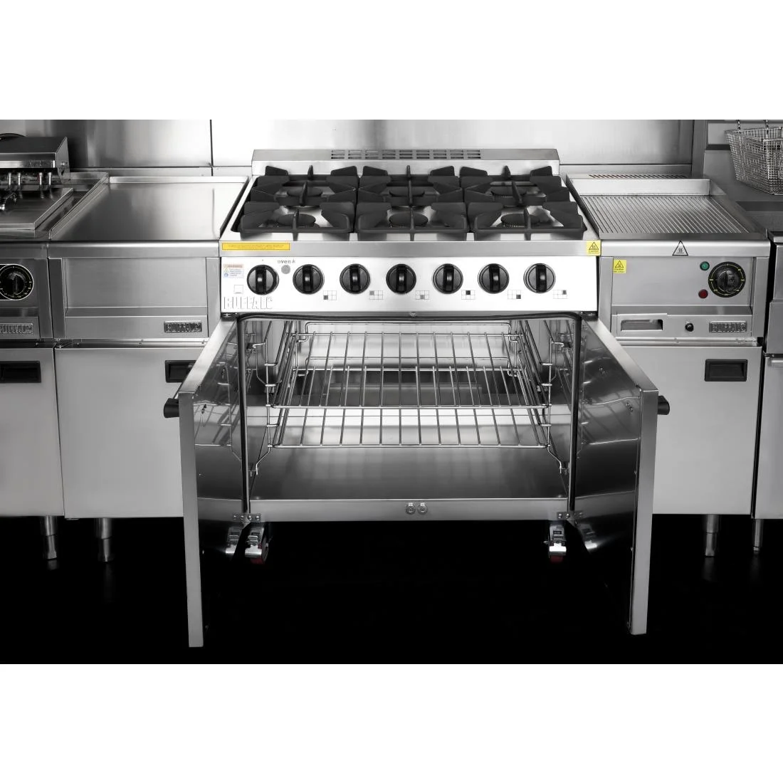 Buffalo 6 Burner Gas Oven Range Cooker With Castors - Image 11