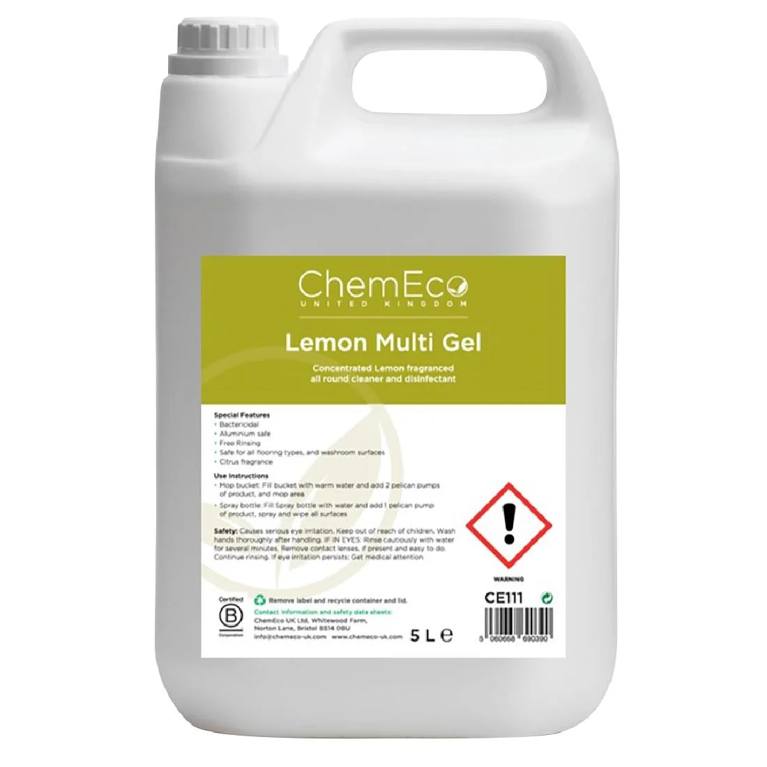 ChemEco Lemon Floor Cleaning Gel 5Ltr