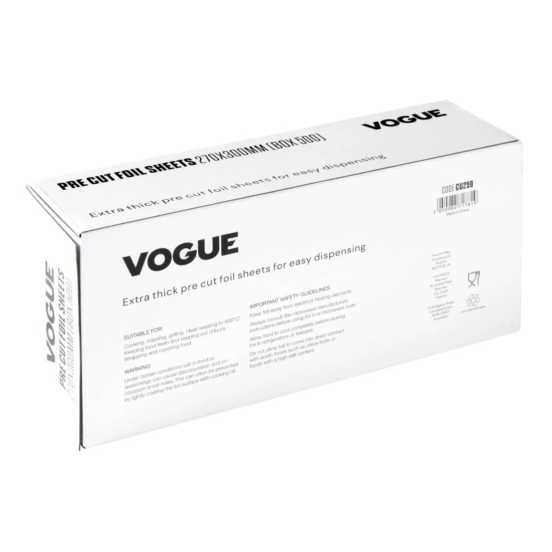 Vogue Aluminium Foil Sheets 270x300mm (Pack of 500) - Image 3