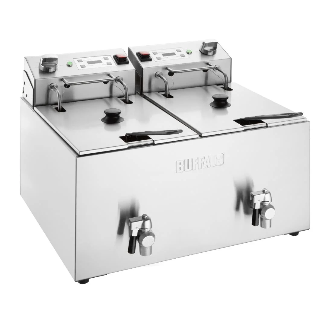 Buffalo Countertop Electric Fryer with Timer 2x8Ltr