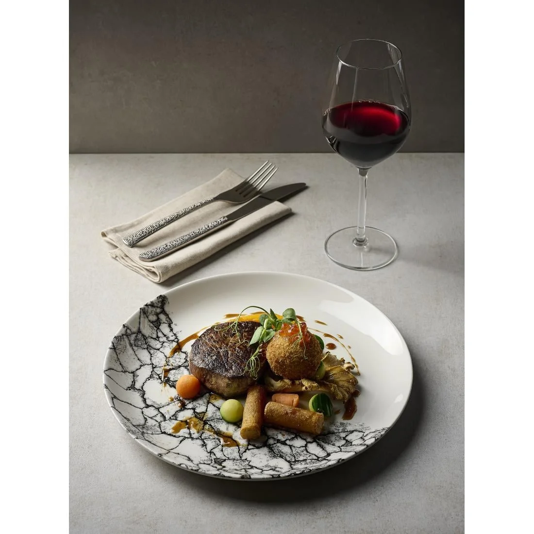 Churchill Kintsugi Accents Evolve Coupe Plates Quartz Black 260mm (12 Pack) - Image 8