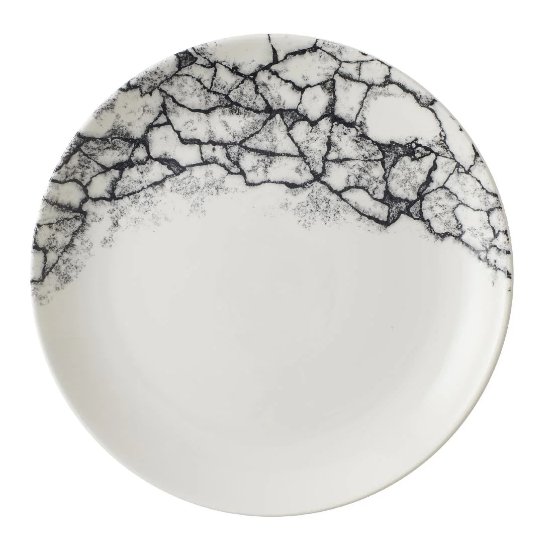 Churchill Kintsugi Accents Quartz Black Evolve Coupe Plates 220mm (12 Pack)