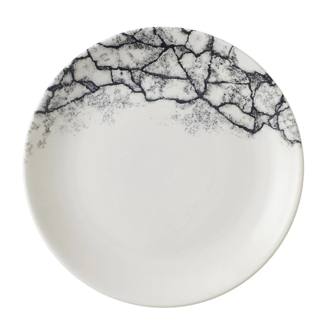 Churchill Kintsugi Accents Quartz Black Evolve Coupe Plates 165mm (12 Pack)