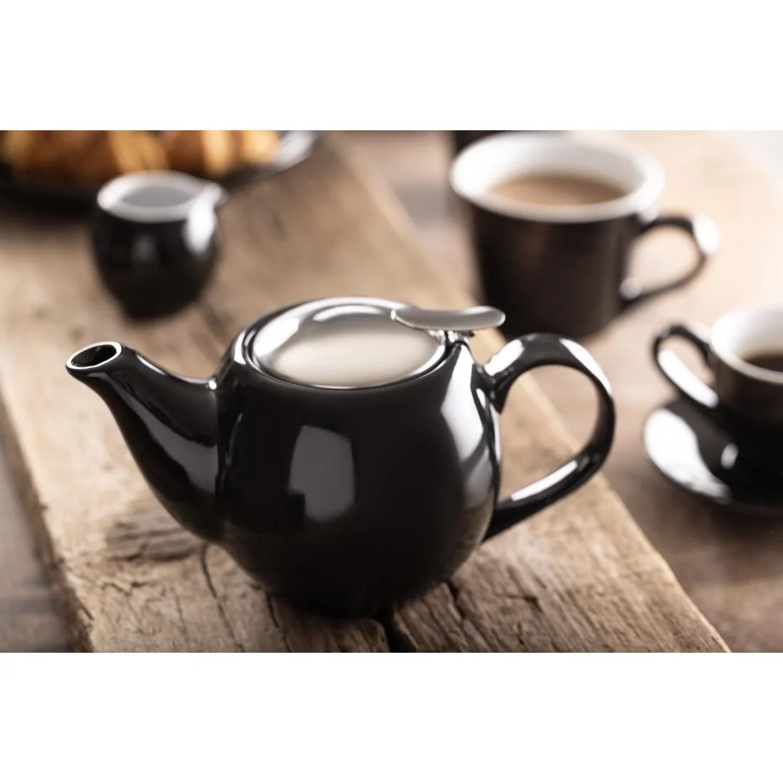 Olympia Cafe Teapot Black - Image 4