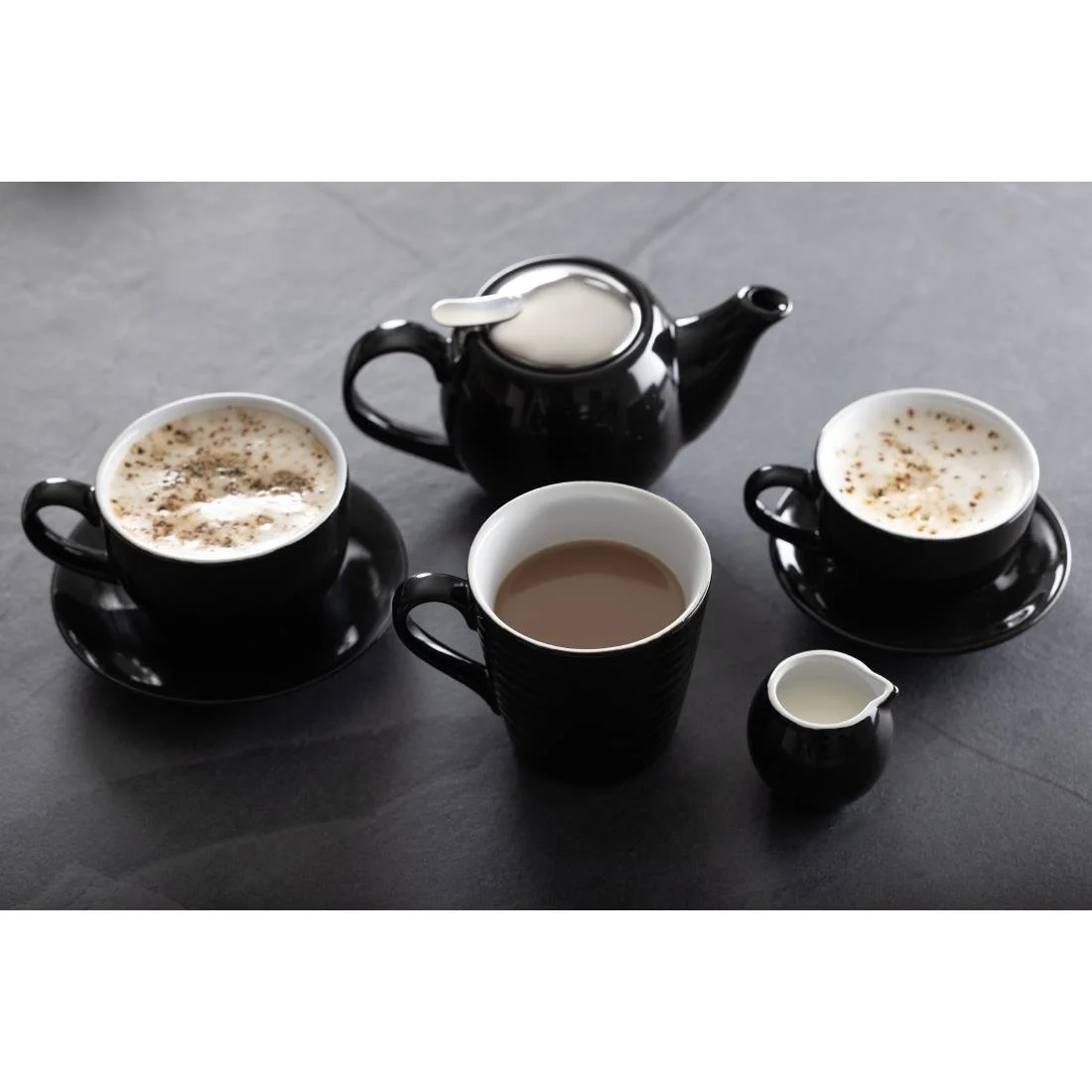 Olympia Cafe Aroma Mugs Black 230ml (6 Pack) - Image 8