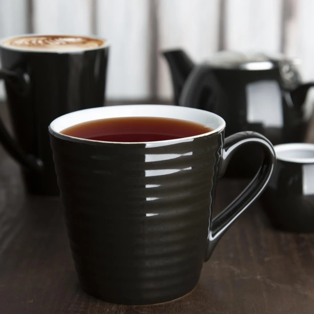Olympia Cafe Aroma Mugs Black 340ml (6 Pack) - Image 13
