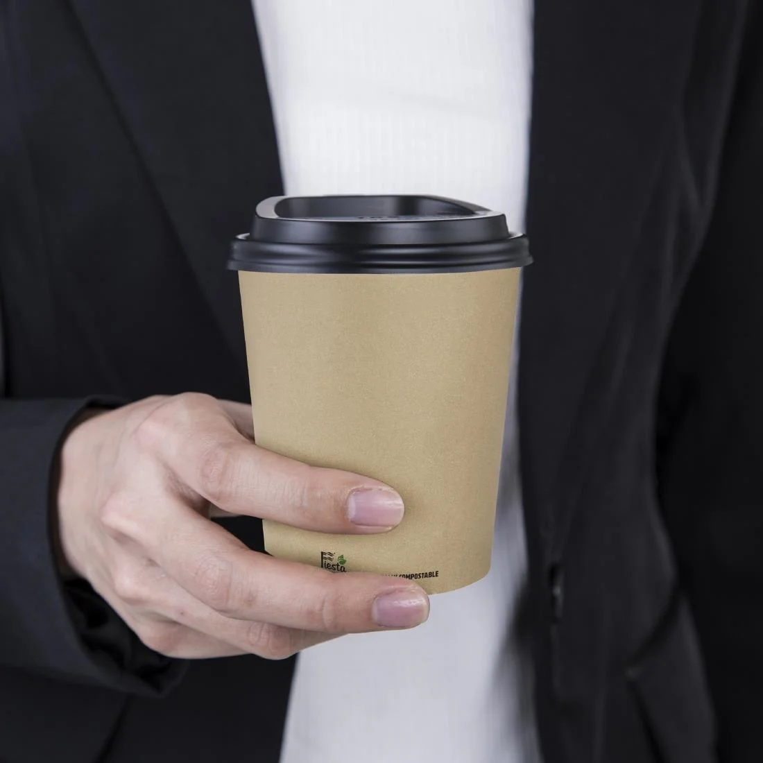 Fiesta Compostable Coffee Cups Single Wall 8oz (Pack of 1000) - Image 5