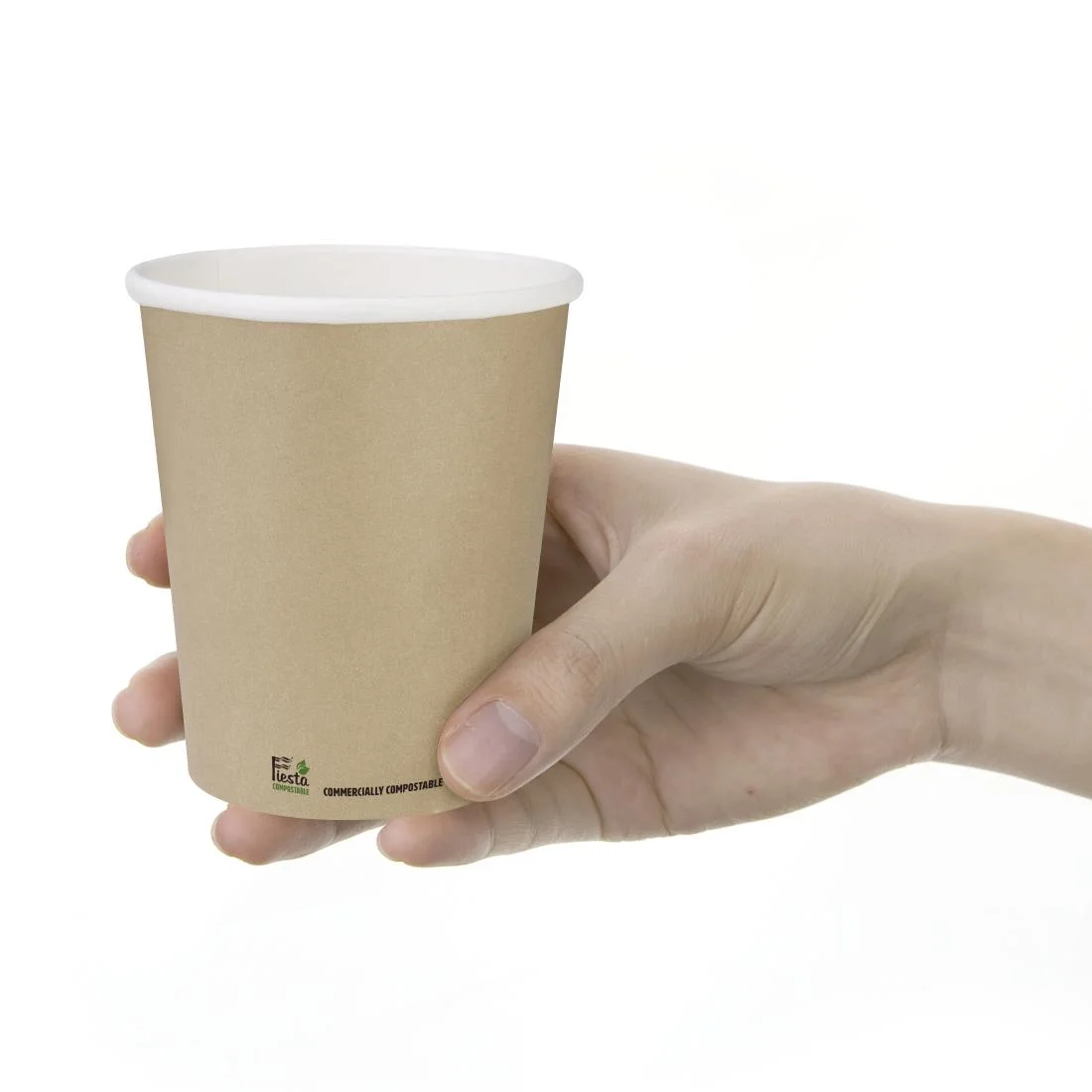 Fiesta Compostable Coffee Cups Single Wall 8oz (Pack of 50) - Image 3