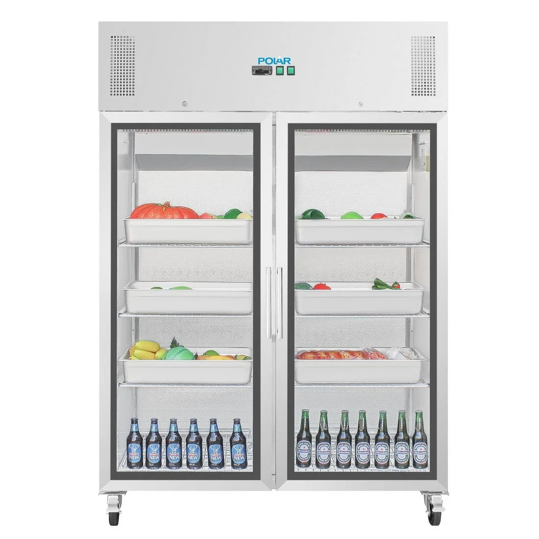 Polar Upright Double Glass Door Gastro Refrigerator 1200Ltr - Image 4