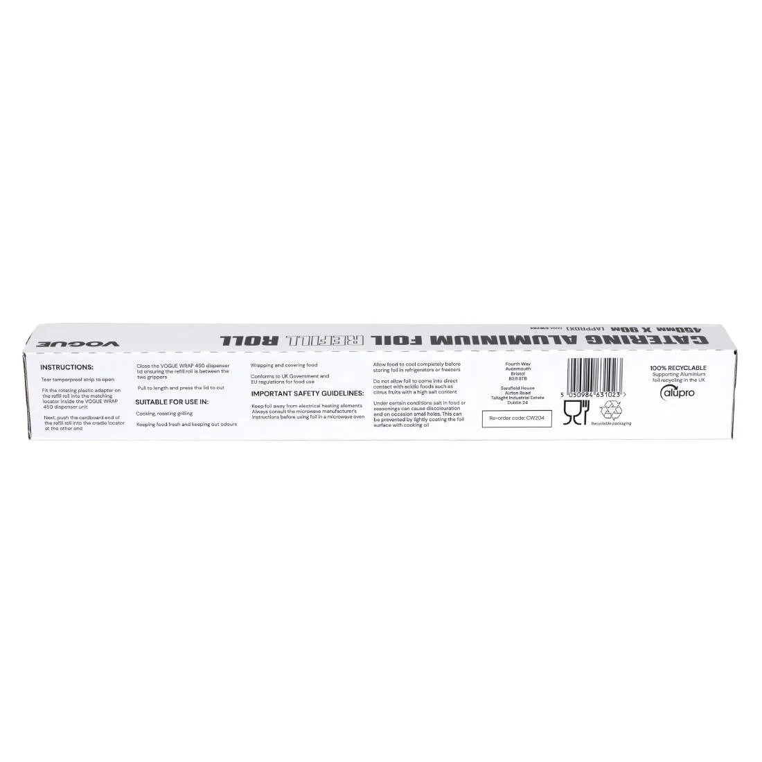Vogue Aluminium Foil 90m fits Wrap450 Dispenser (Pack of 3) - Image 3