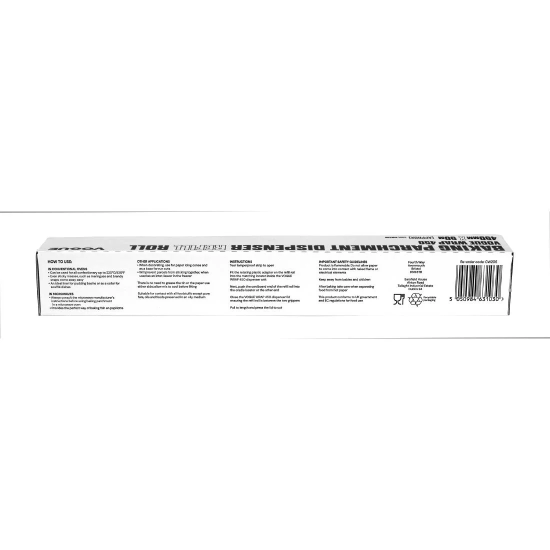 Vogue Baking Parchment 50m fits Wrap450 Dispenser (Pack of 3) - Image 3
