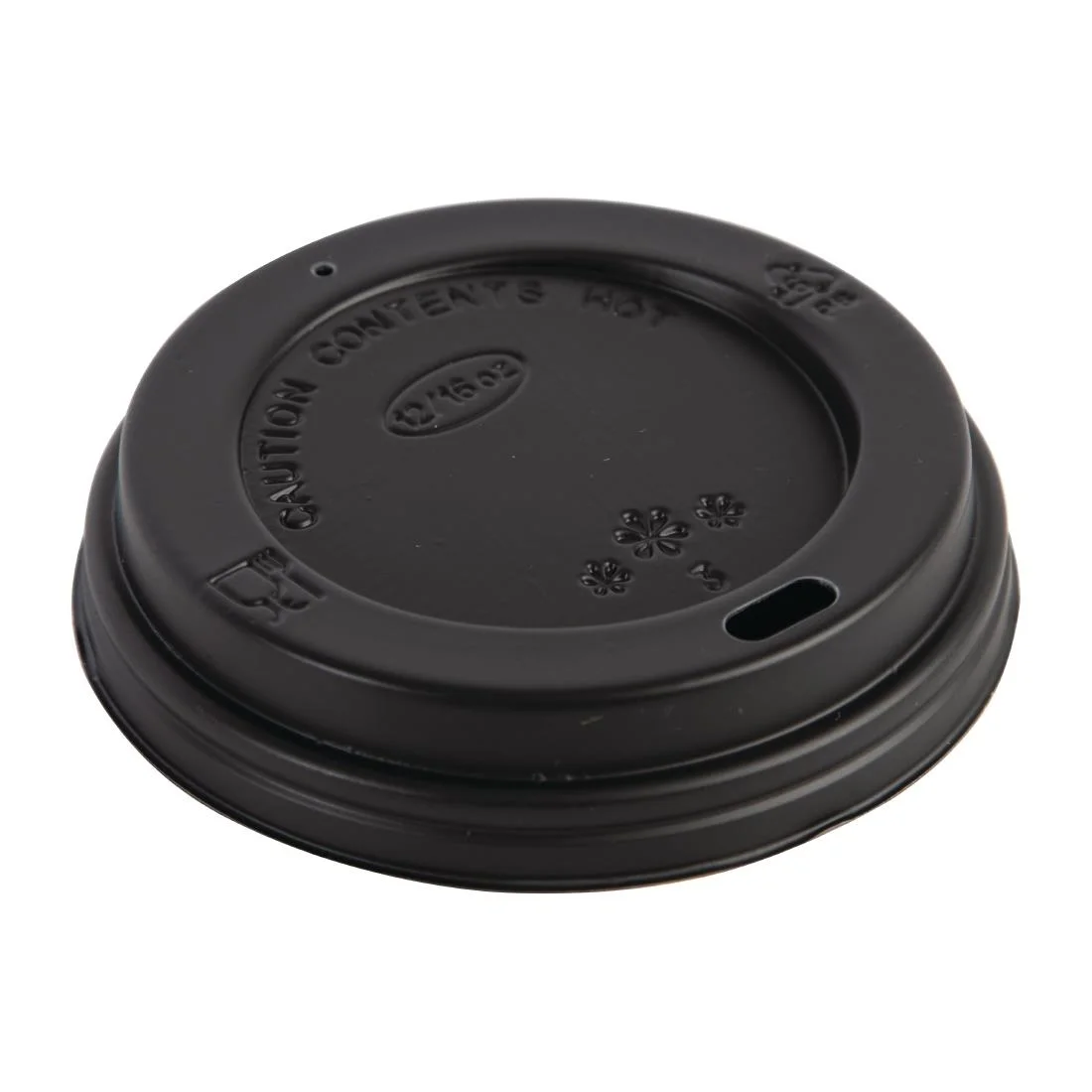 Fiesta Recyclable Coffee Cup Lids Black 340ml / 12oz and 455ml / 16oz (Pack of 50)