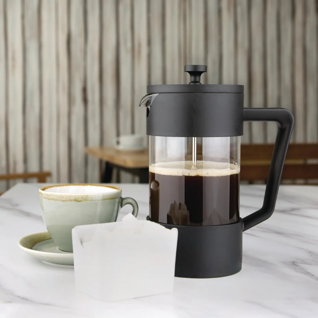 Olympia Contemporary Cafetiere Black 8 Cup - Image 3