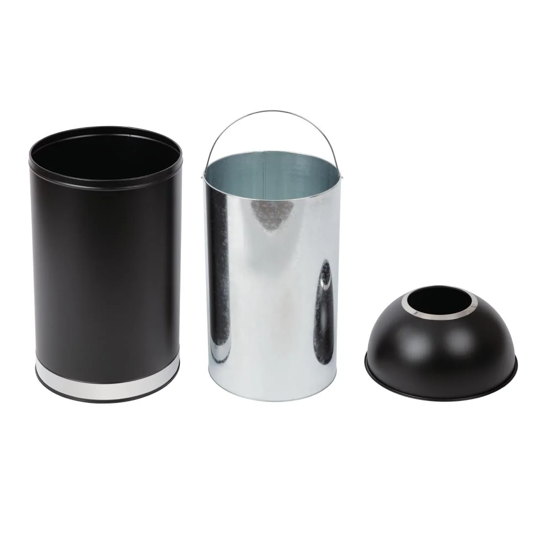 Bolero Bullet Bin with Open Top Lid Black 40Ltr - Image 3
