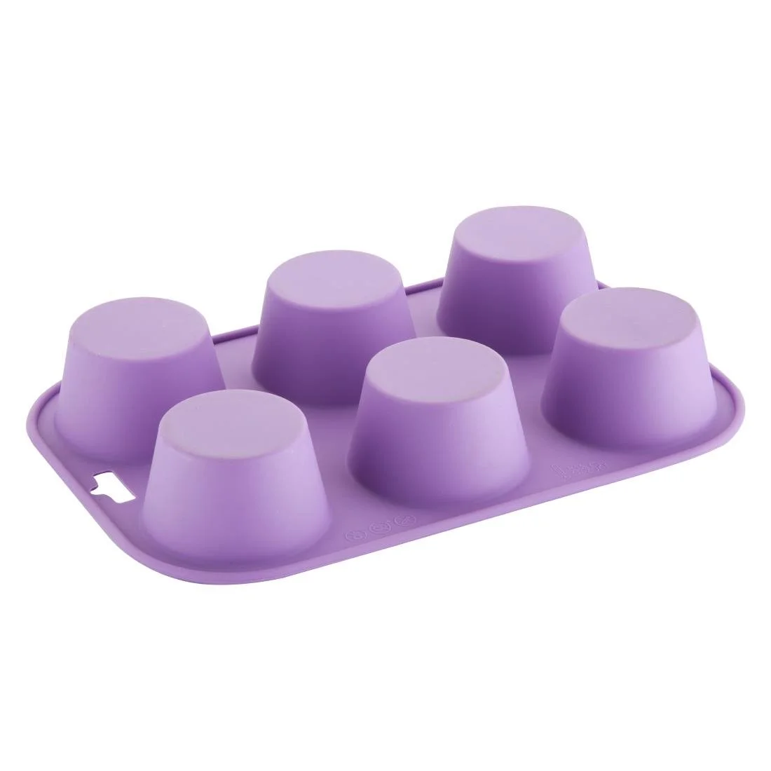 Hygiplas Flexible Silicone Six Hole Purple Muffin Pan - Image 3