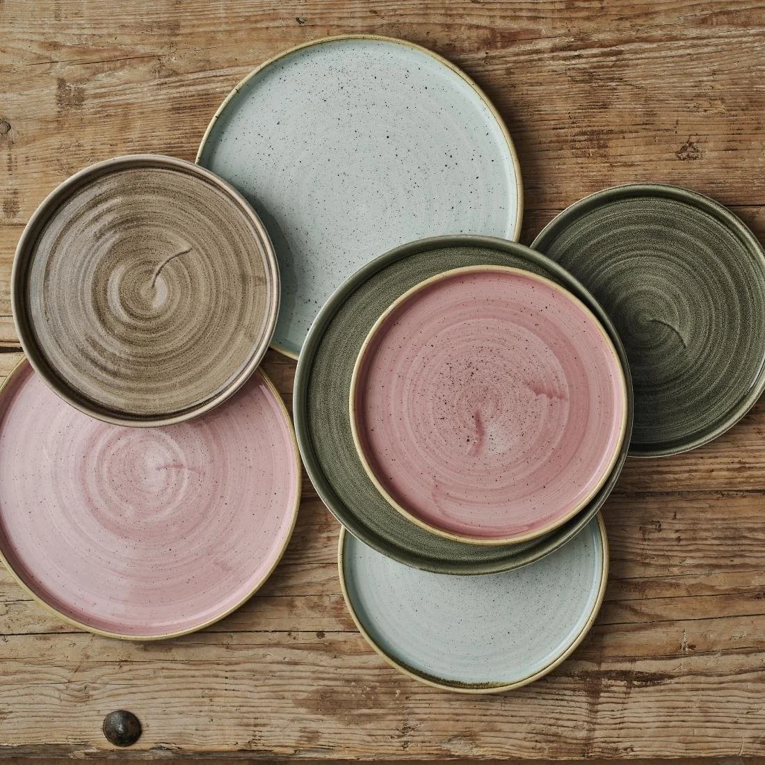 Churchill Stonecast Walled Plates Pink 220mm (6 Pack) - Image 4