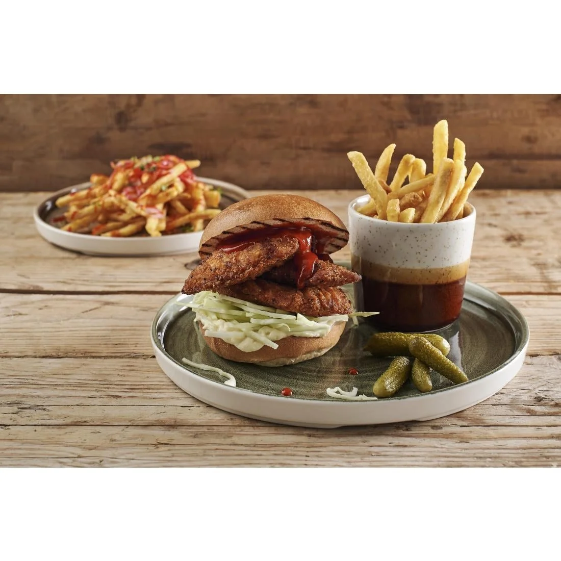 Churchill Stonecast Patina Walled Plates Burnished Green 260mm (6 Pack) - Image 2