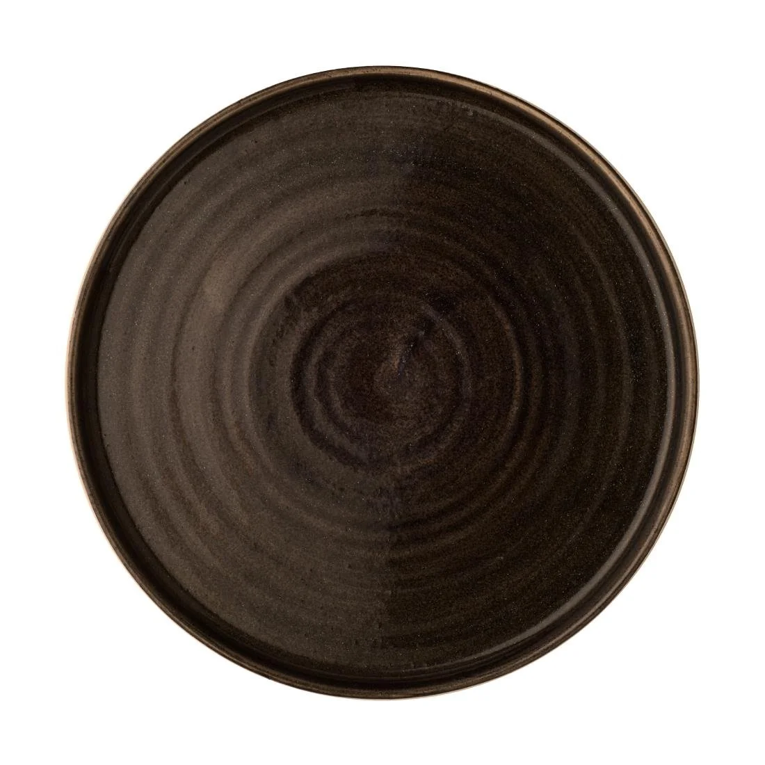 Churchill Stonecast Patina Walled Plates Iron Black 260mm (6 Pack) - Image 1