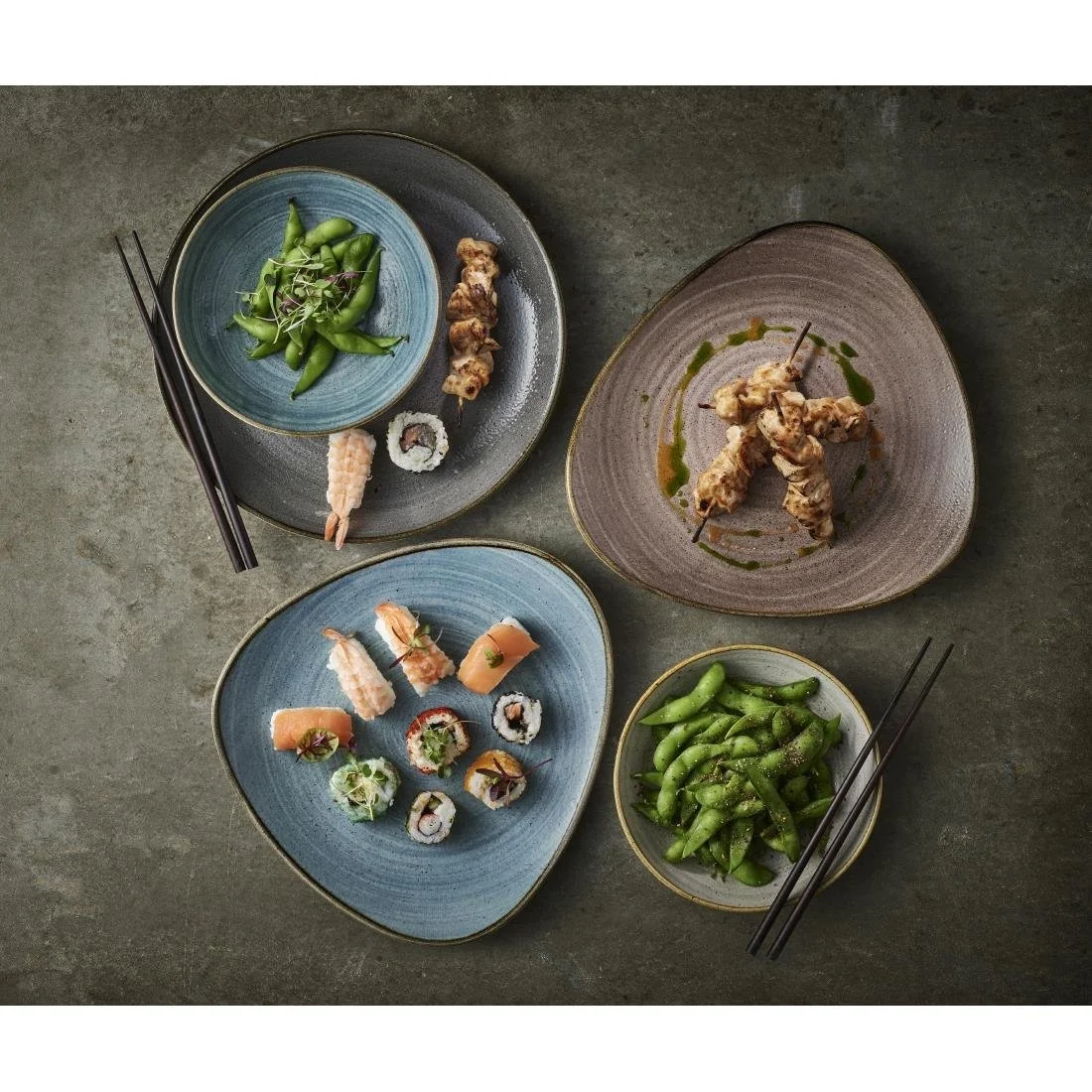 Churchill Stonecast Raw Lotus Plates Teal 228mm (12 Pack) - Image 3