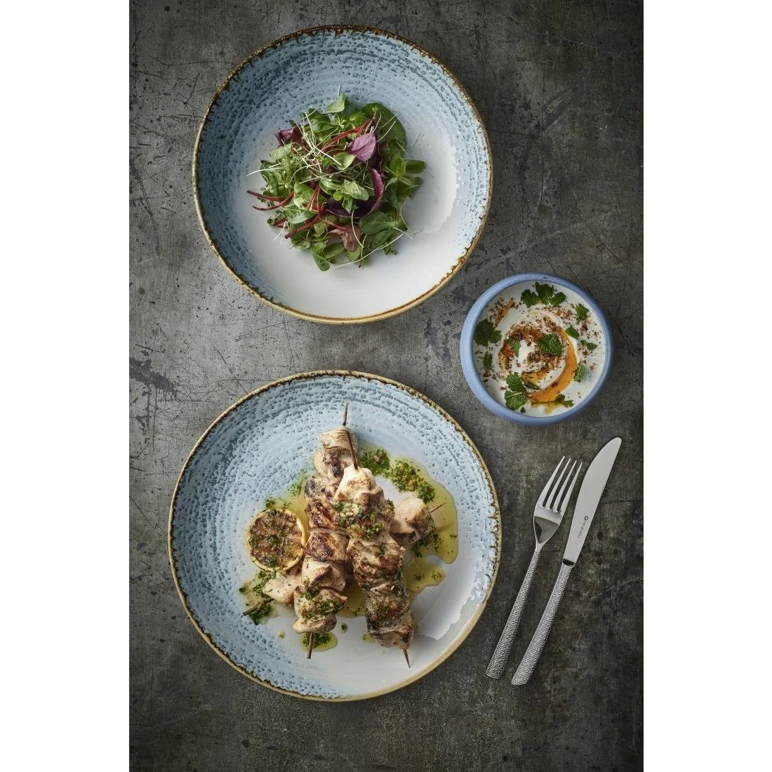 Churchill Homespun Accents Evolve Coupe Plates Aquamarine 260mm (12 Pack) - Image 4