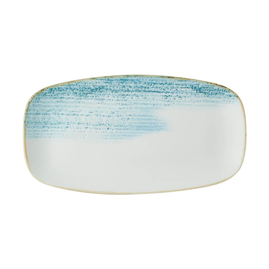 Churchill Homespun Accents Oblong Plates Aquamarine 355x189mm (6 Pack)