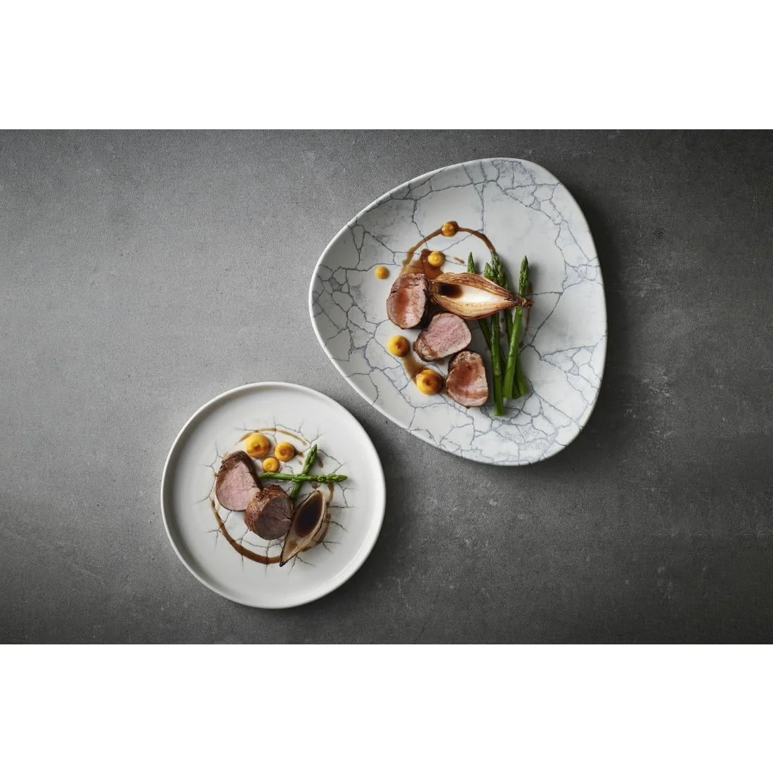 Churchill Studio Prints Kintsugi Agate Walled Plates Grey 260mm (6 Pack) - Image 2